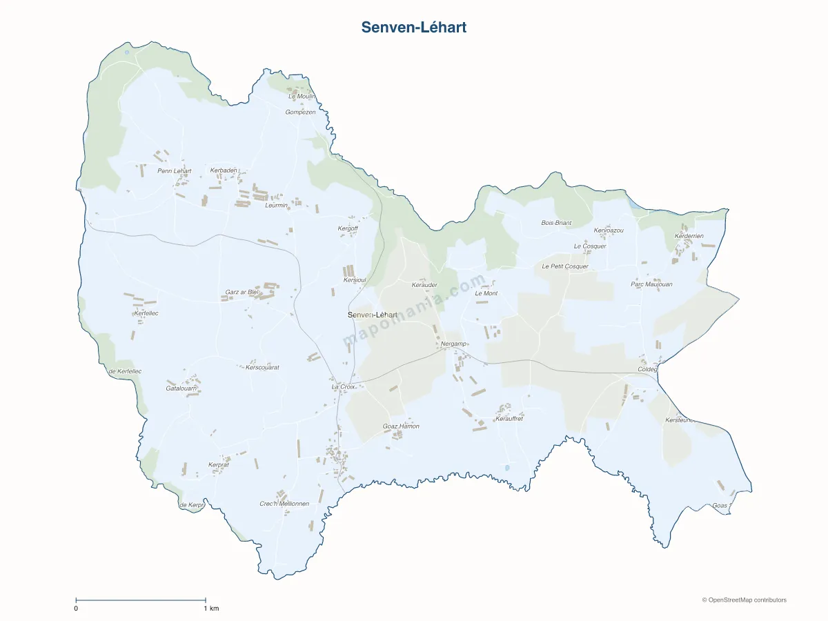 Carte de Senven-Léhart à personnaliser