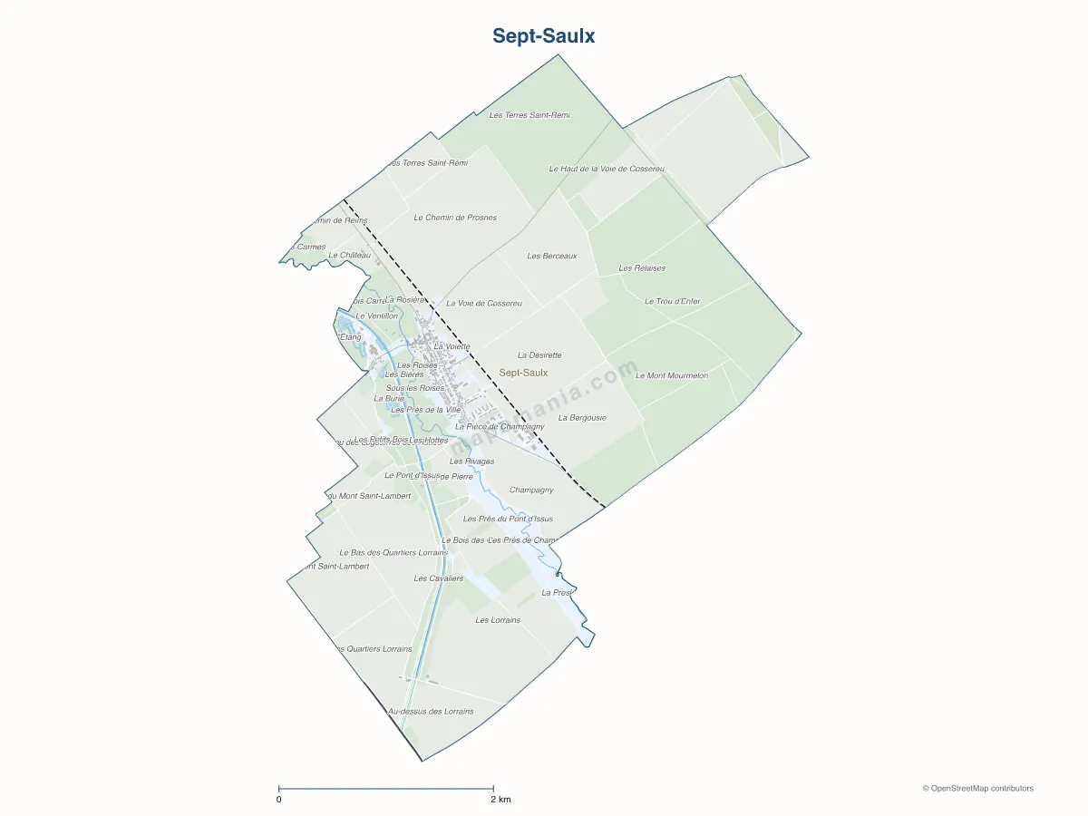 Carte de Sept-Saulx à personnaliser