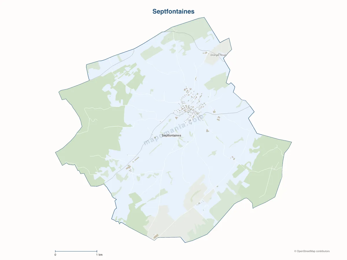 Carte de Septfontaines à personnaliser