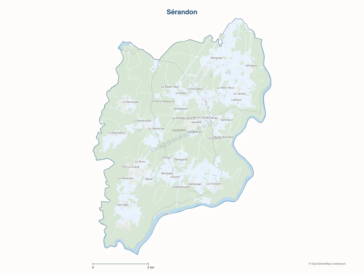 Carte de Sérandon à personnaliser