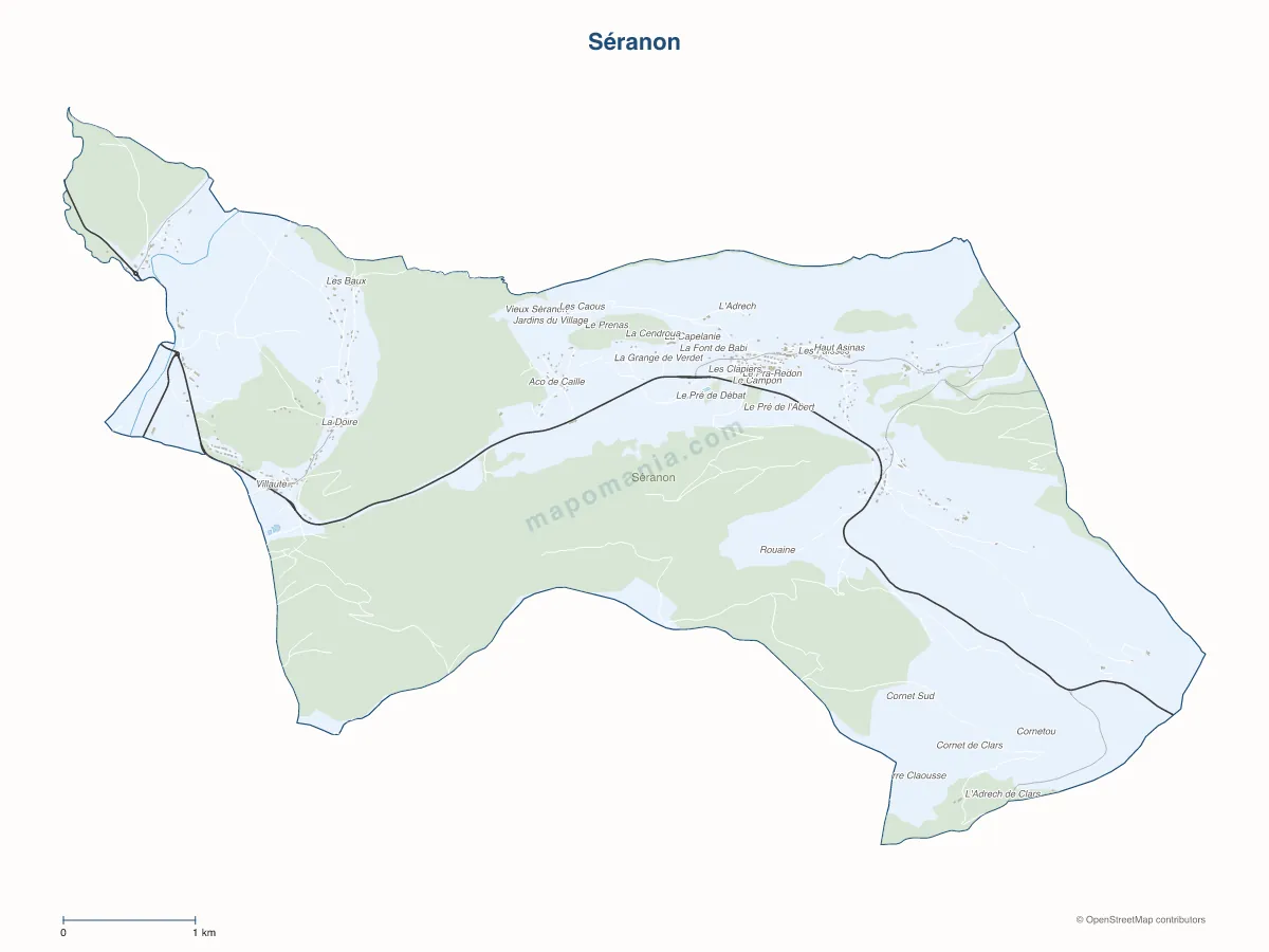Carte de Séranon à personnaliser