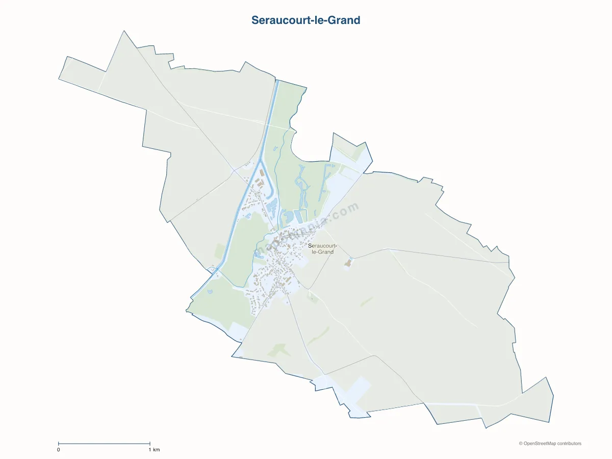 Carte de Seraucourt-le-Grand à personnaliser