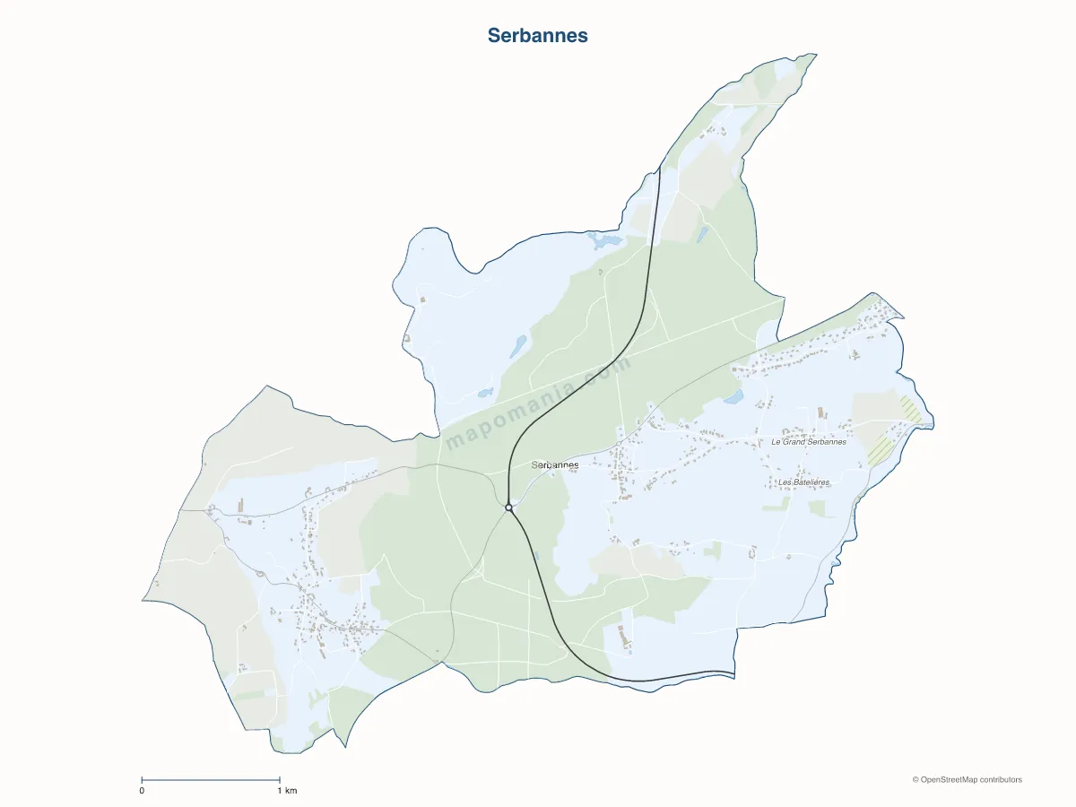 Carte de Serbannes à personnaliser