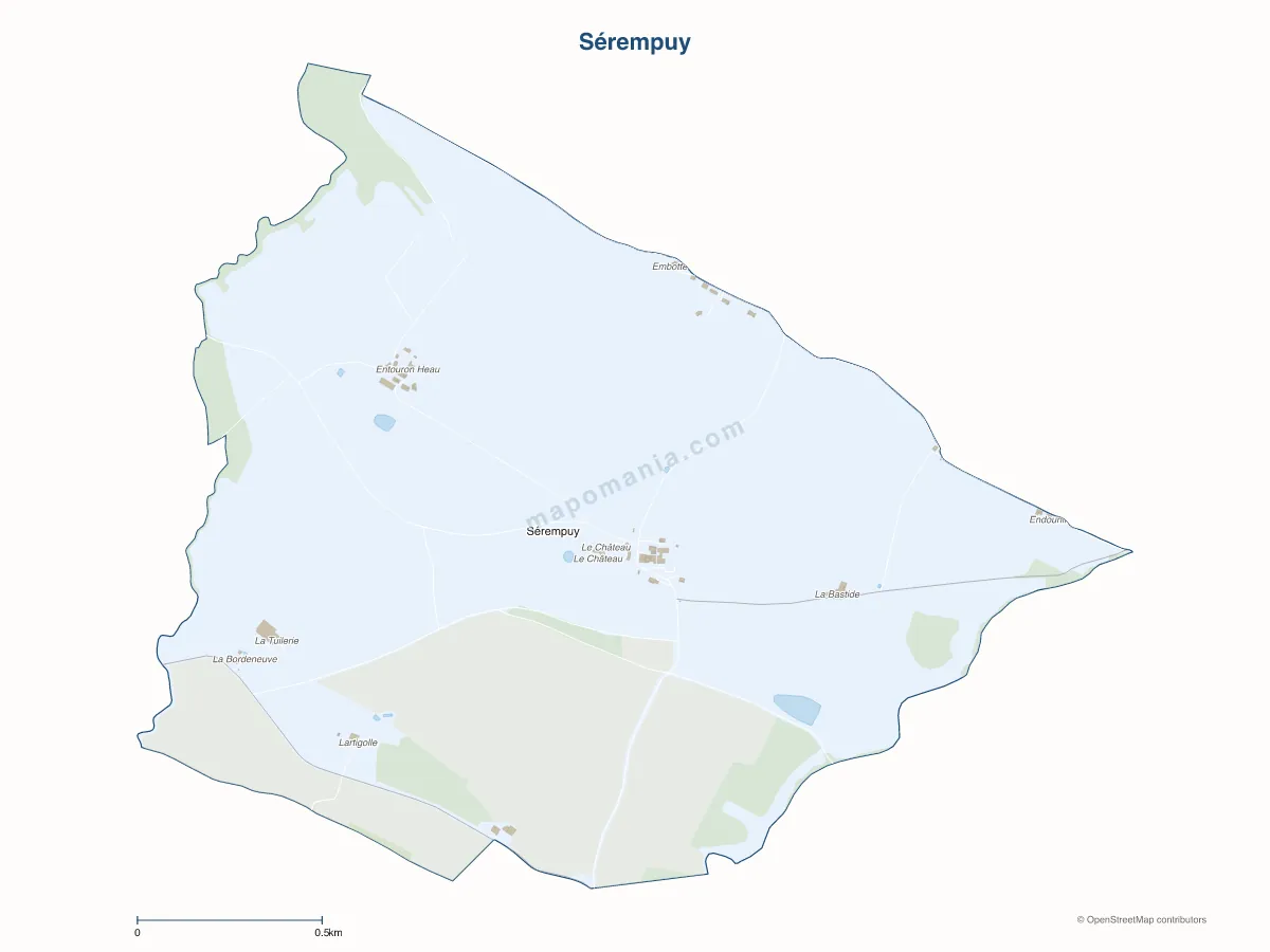 Carte de Sérempuy à personnaliser