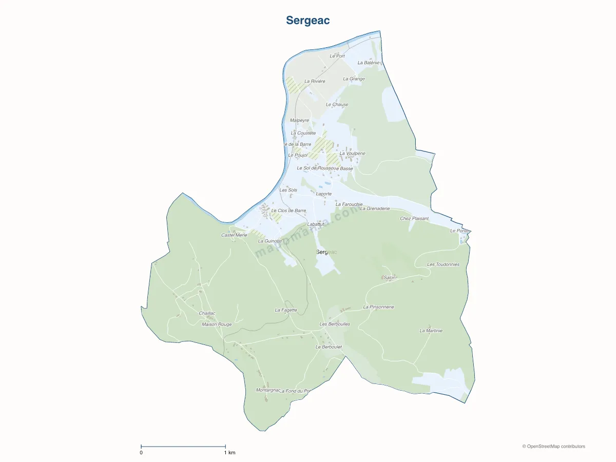 Carte de Sergeac à personnaliser