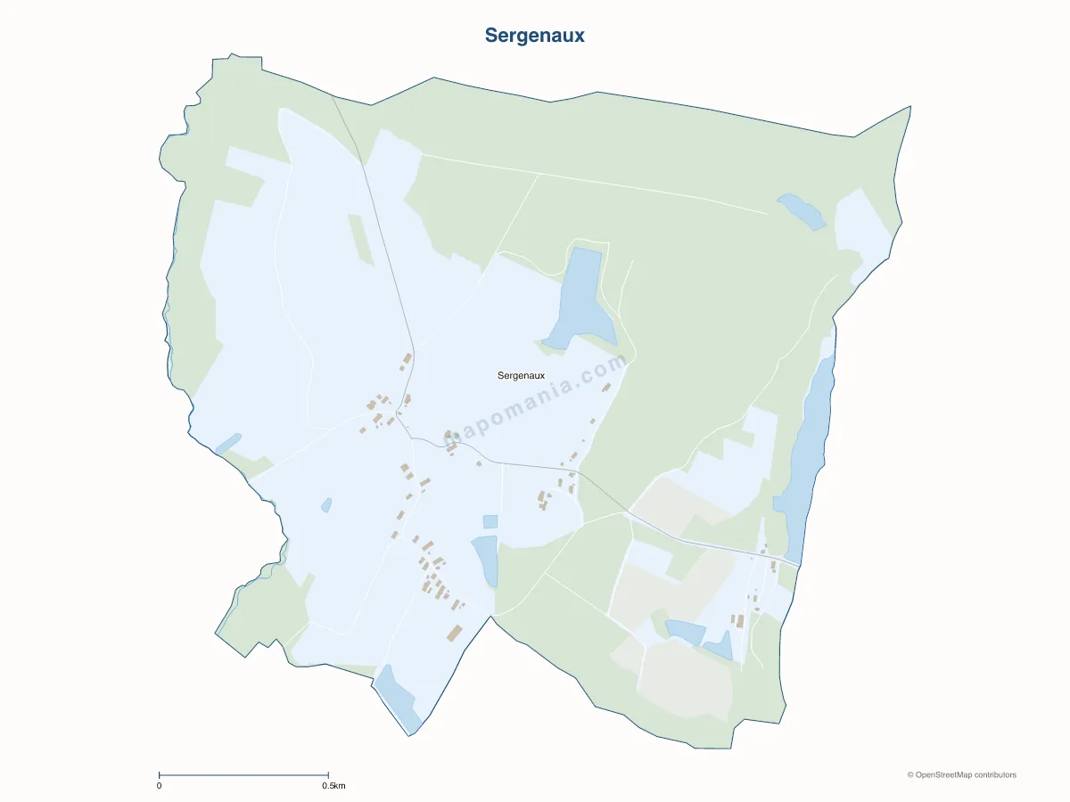 Carte de Sergenaux à personnaliser
