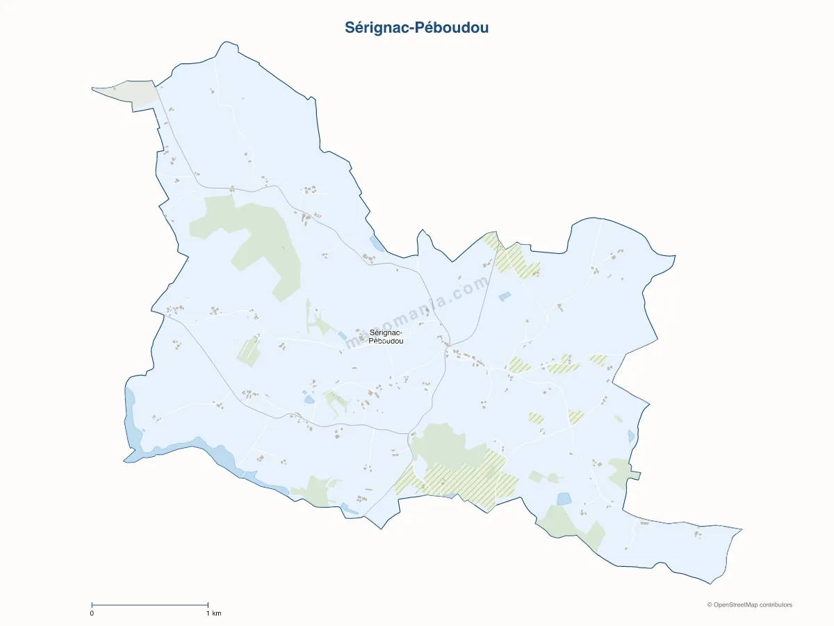 Carte de Sérignac-Péboudou à personnaliser