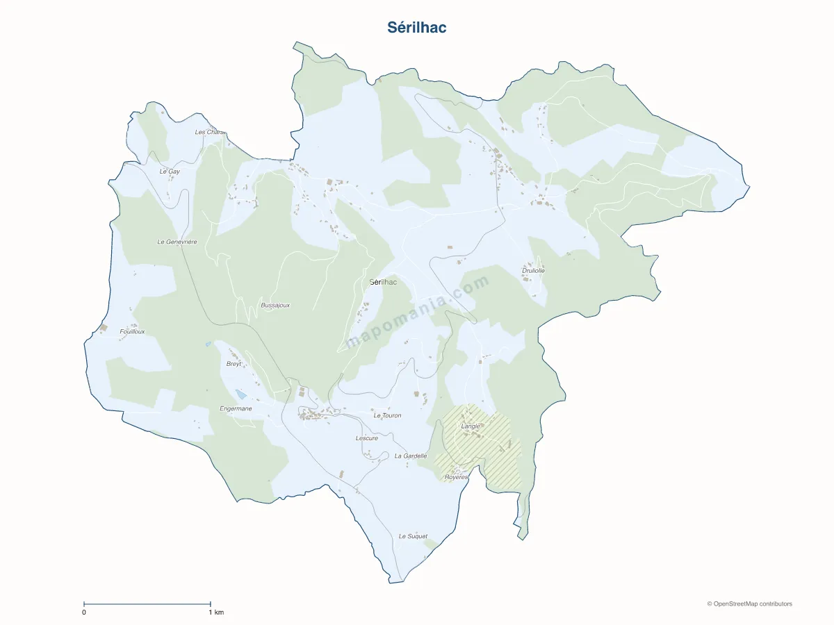 Carte de Sérilhac à personnaliser
