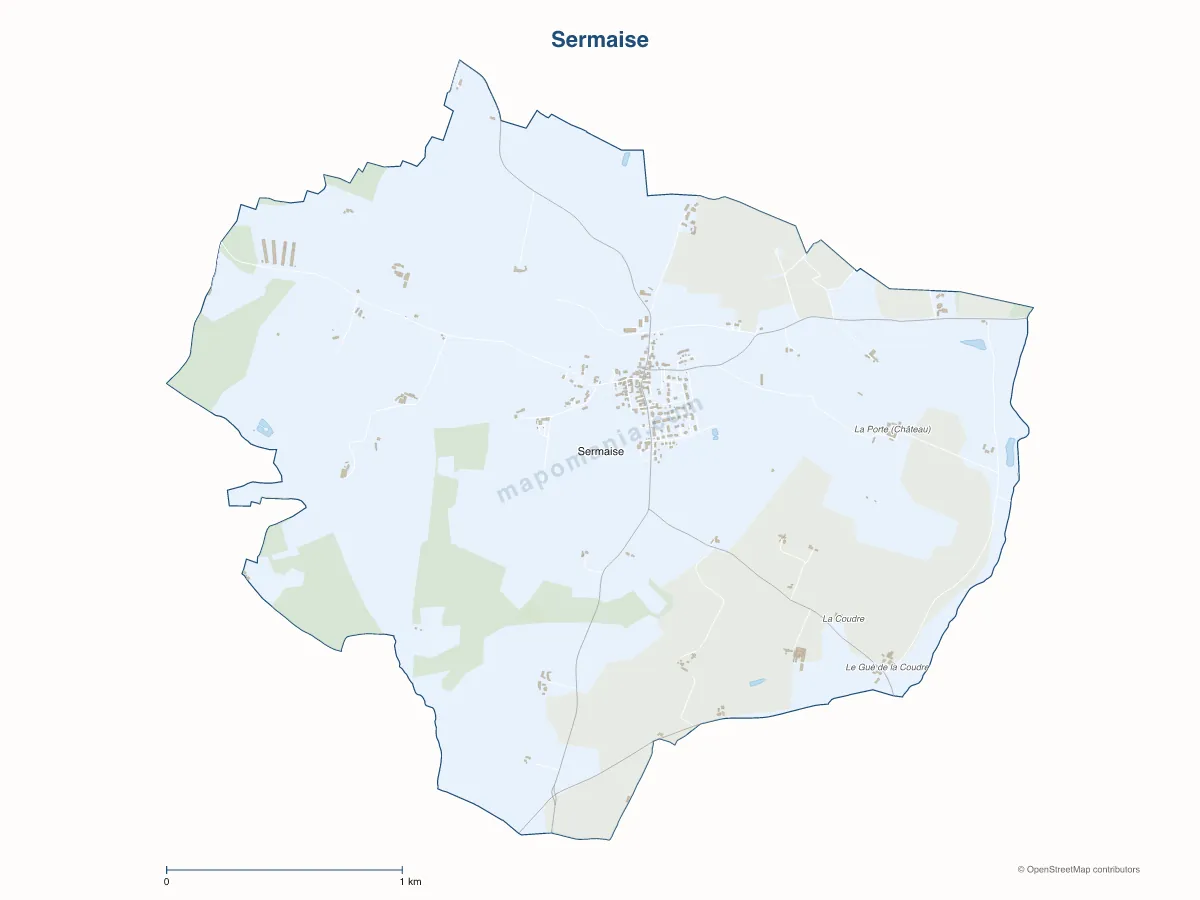 Carte de Sermaise à personnaliser