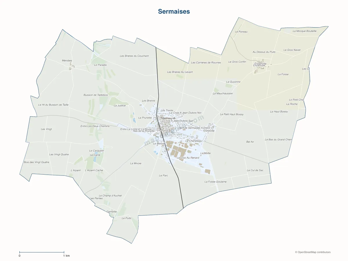 Carte de Sermaises à personnaliser