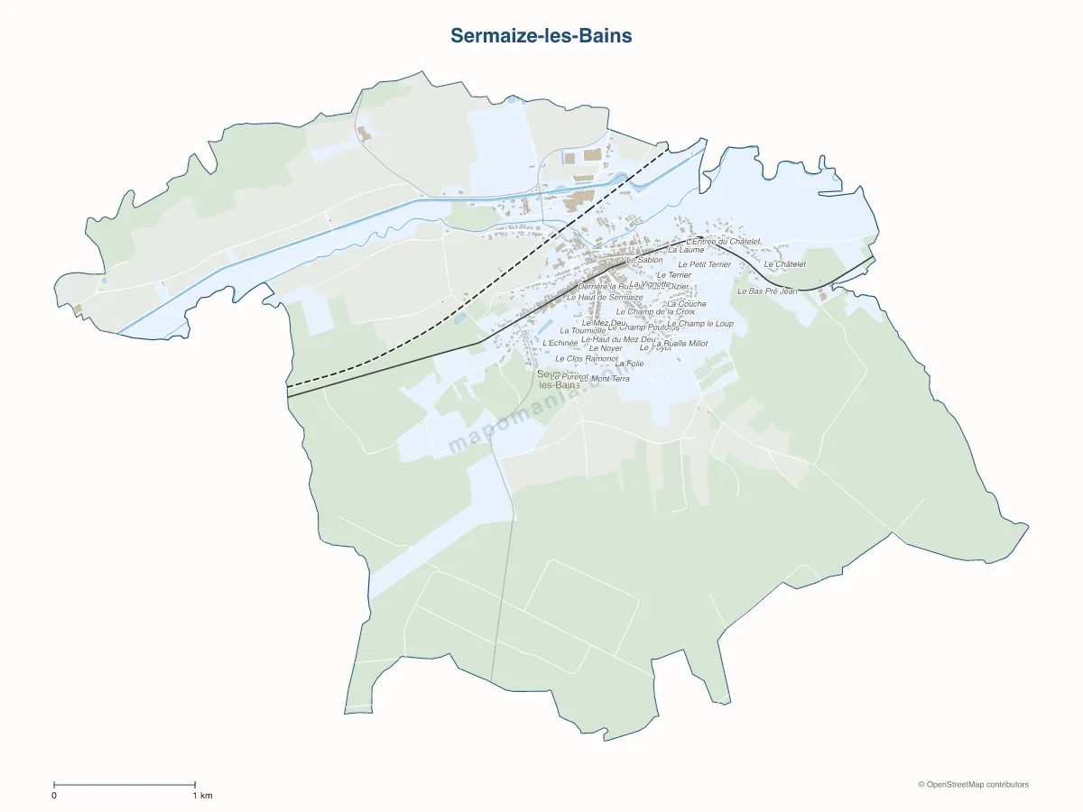 Carte de Sermaize-les-Bains à personnaliser