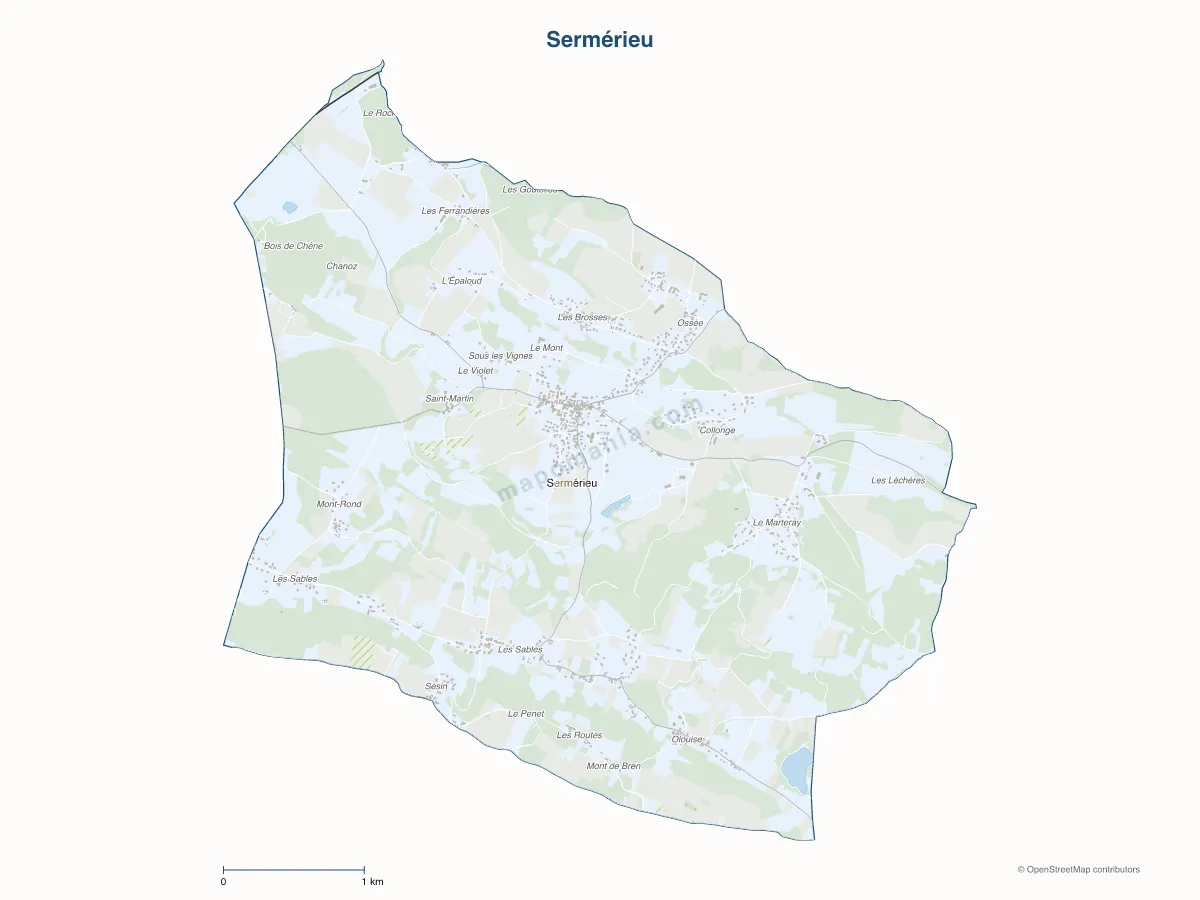 Carte de Sermérieu à personnaliser