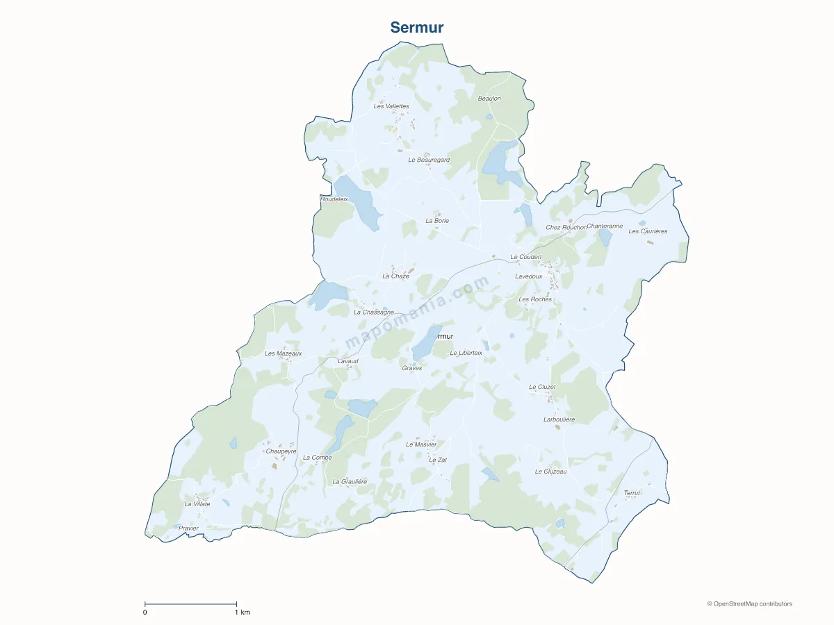 Carte de Sermur à personnaliser
