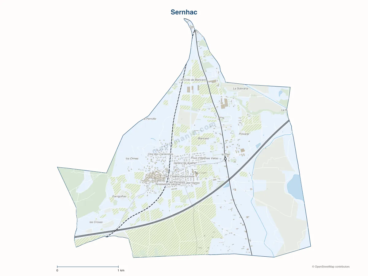 Carte de Sernhac à personnaliser