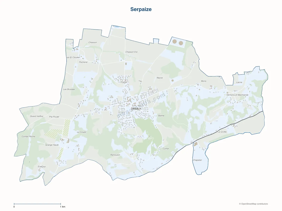 Carte de Serpaize à personnaliser