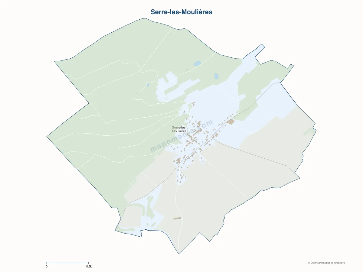 Carte de Serre-les-Moulières à personnaliser