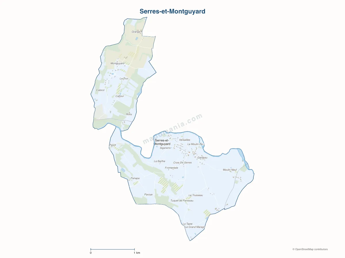Carte de Serres-et-Montguyard à personnaliser