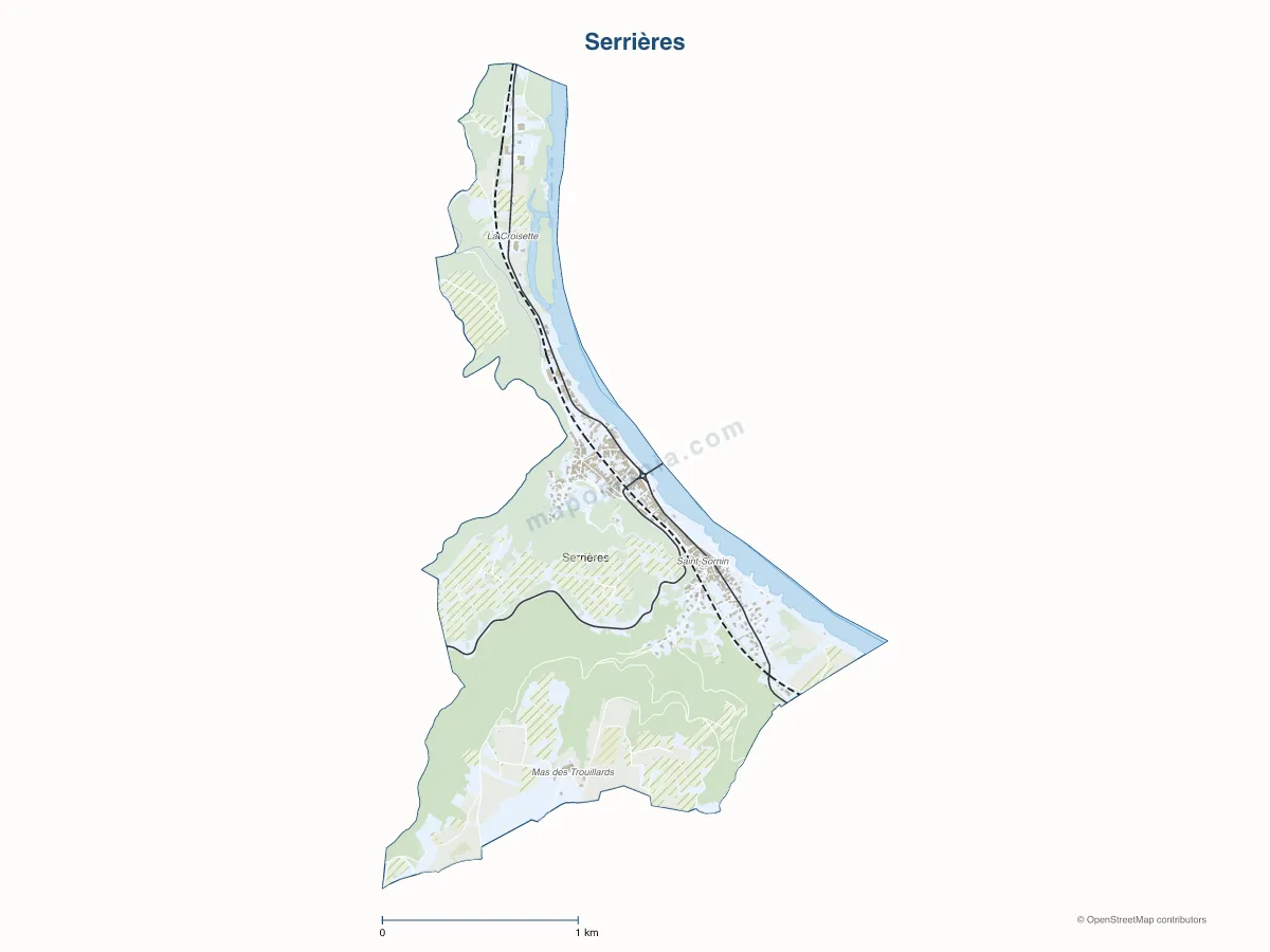Carte de Serrières à personnaliser