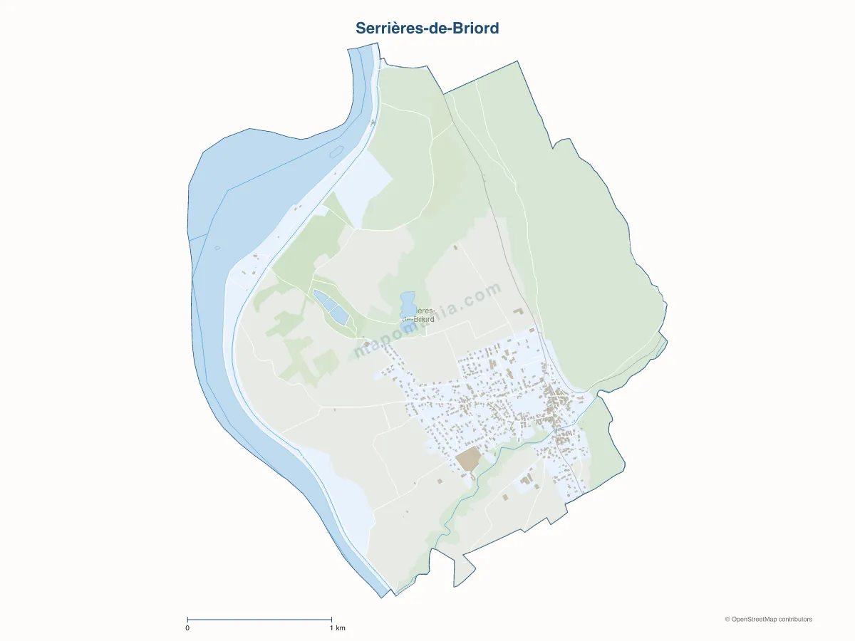 Carte de Serrières-de-Briord à personnaliser