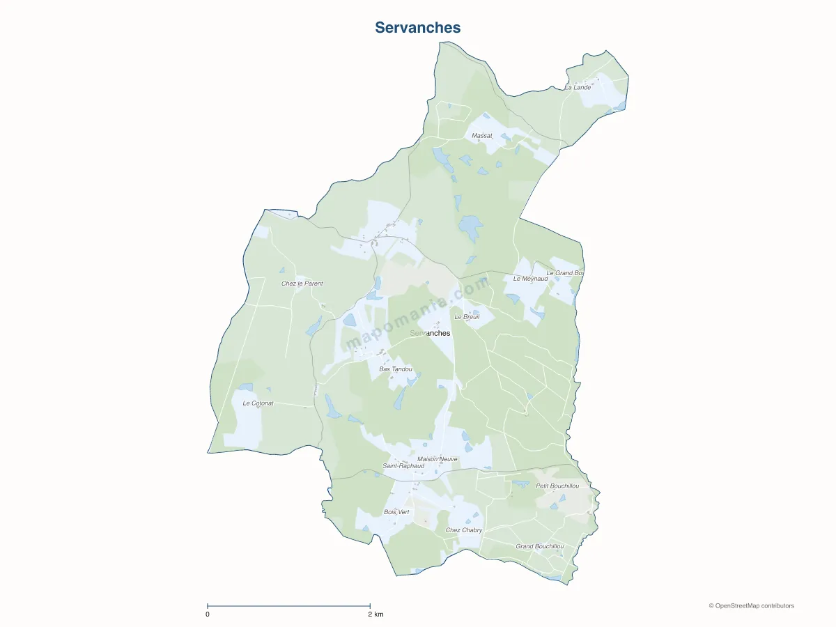 Carte de Servanches à personnaliser