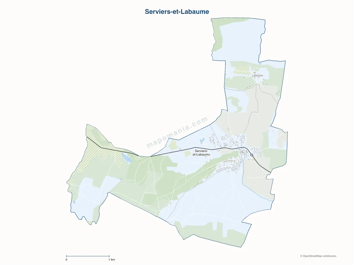 Carte de Serviers-et-Labaume à personnaliser