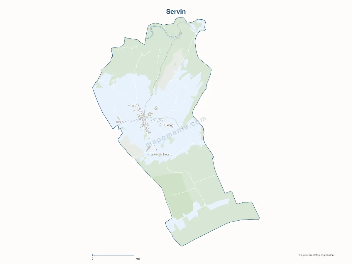 Carte de Servin à personnaliser