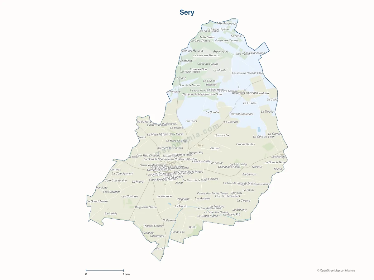 Carte de Sery à personnaliser