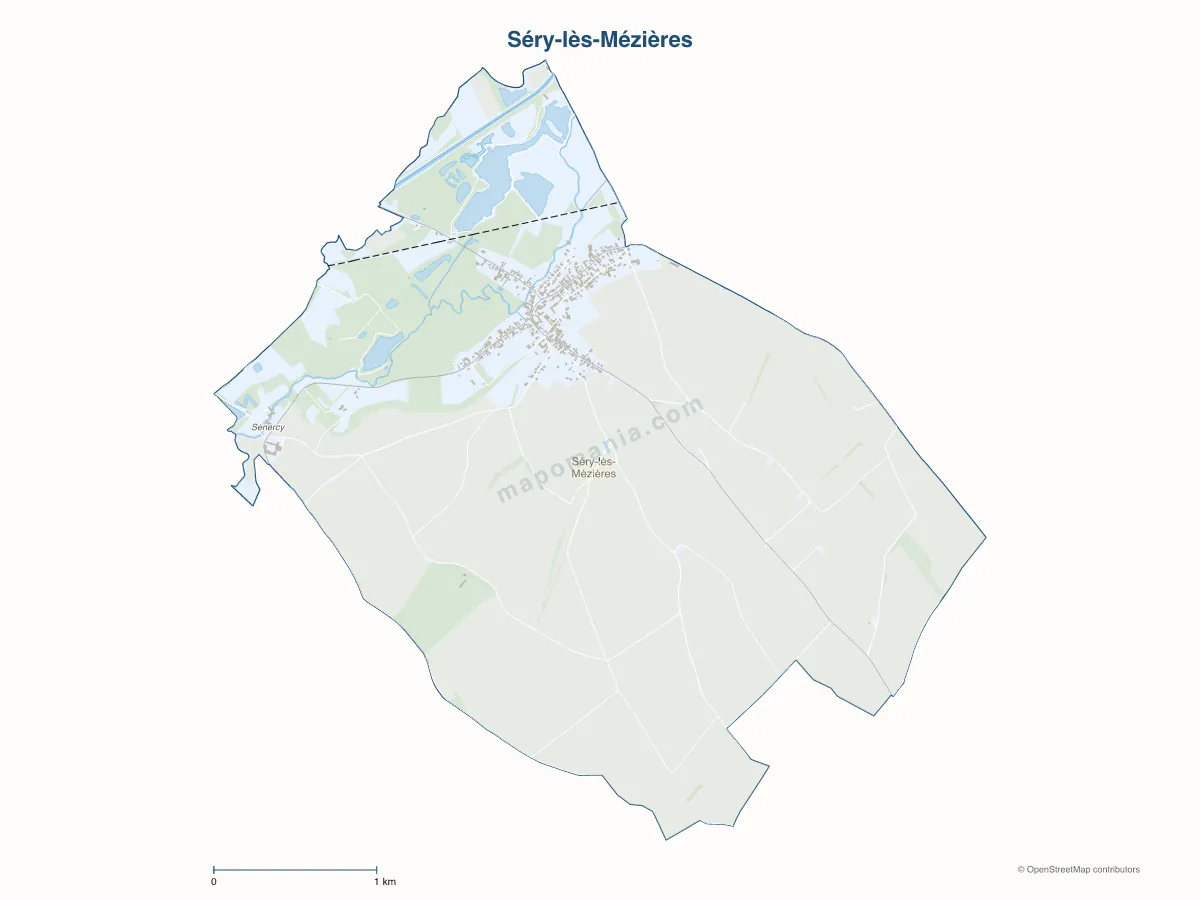 Carte de Séry-lès-Mézières à personnaliser