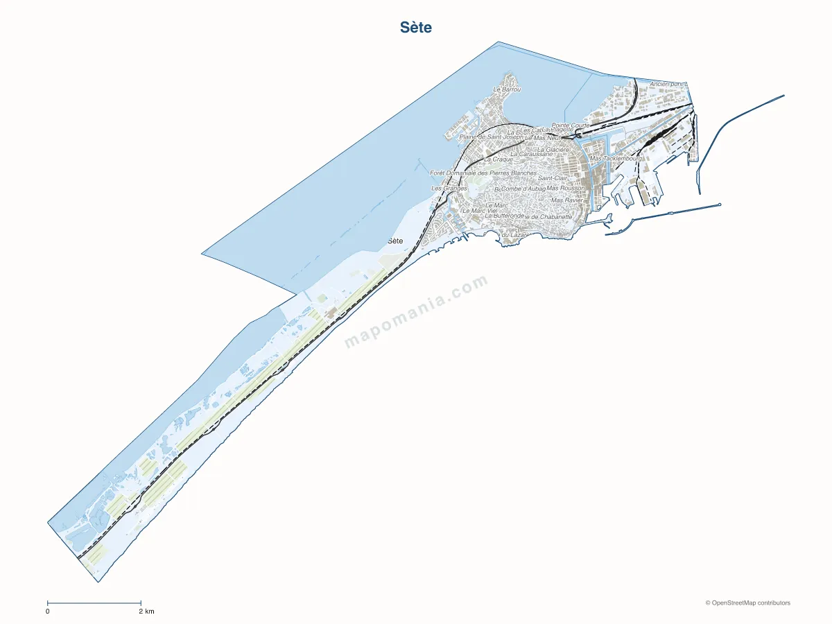 Carte de Sète à personnaliser