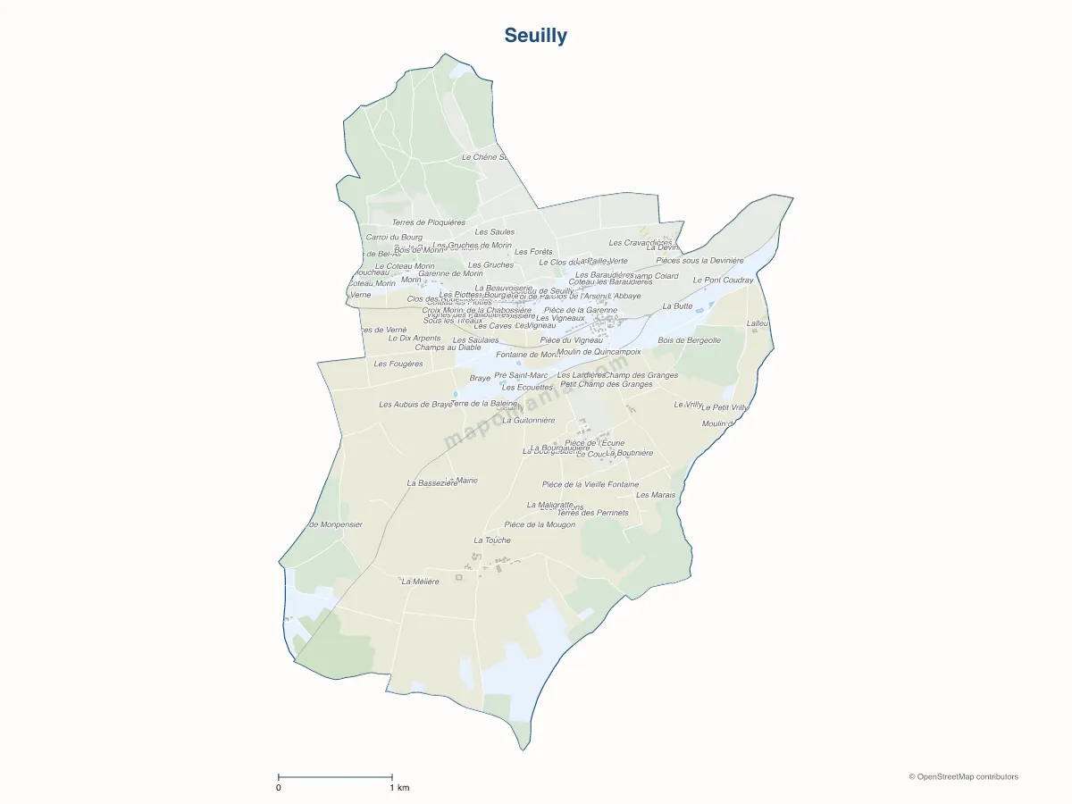 Carte de Seuilly à personnaliser
