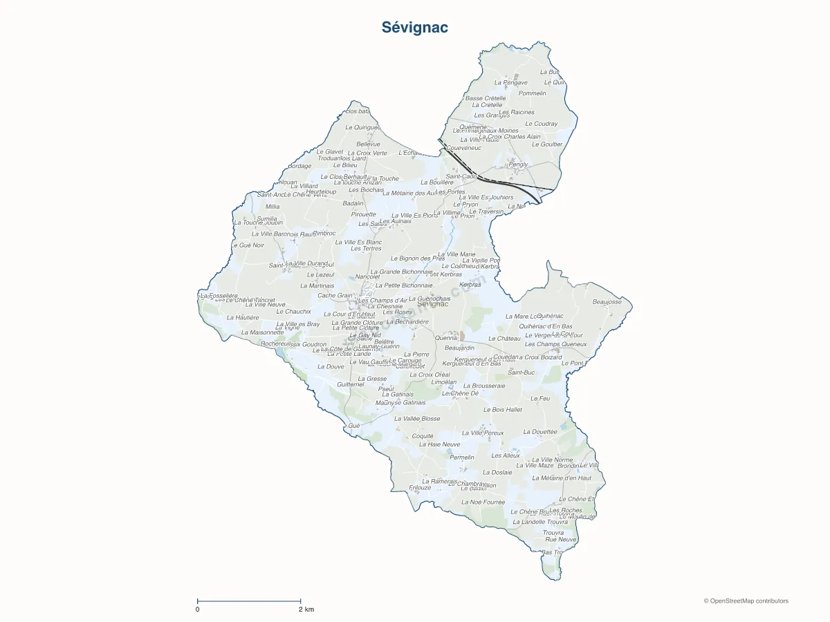 Carte de Sévignac à personnaliser