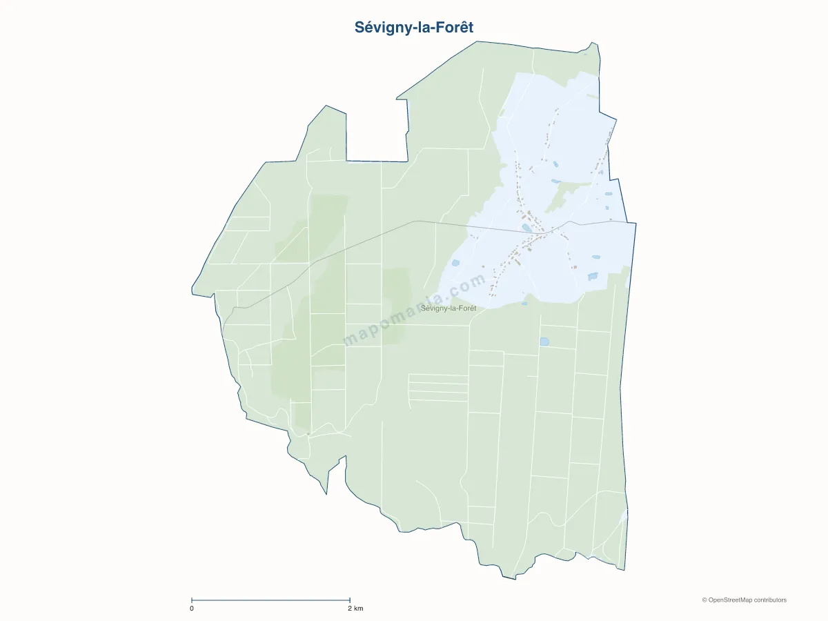 Carte de Sévigny-la-Forêt à personnaliser