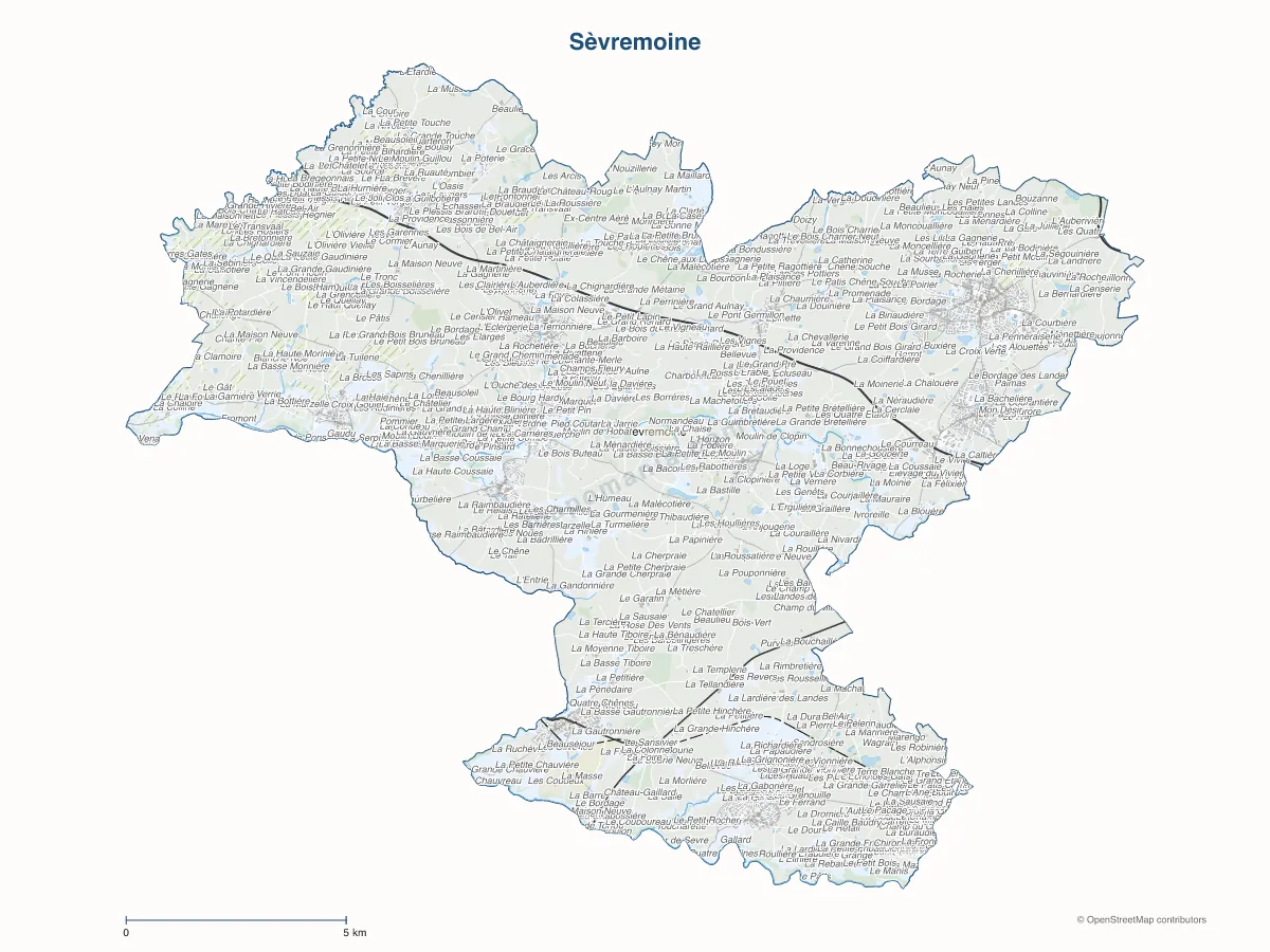 Carte de Sèvremoine à personnaliser