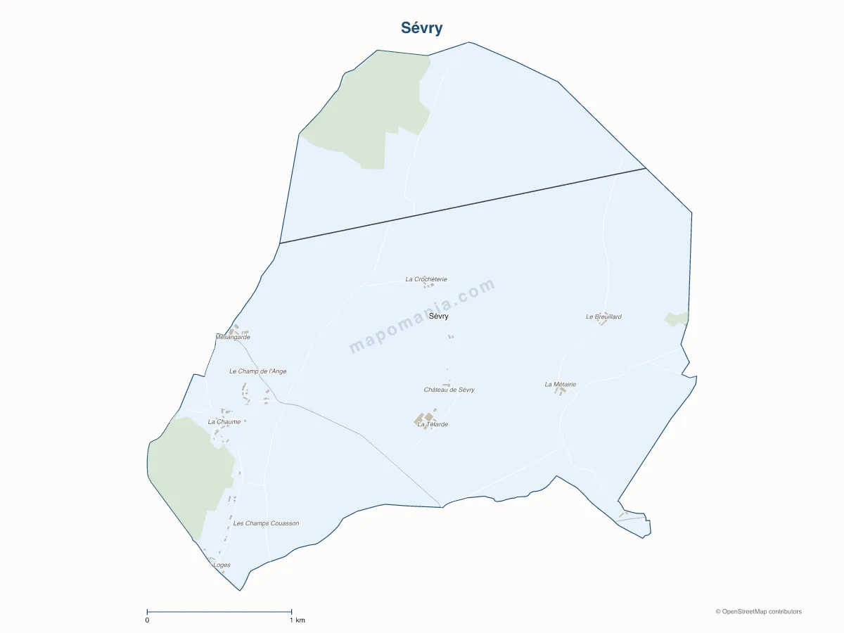 Carte de Sévry à personnaliser