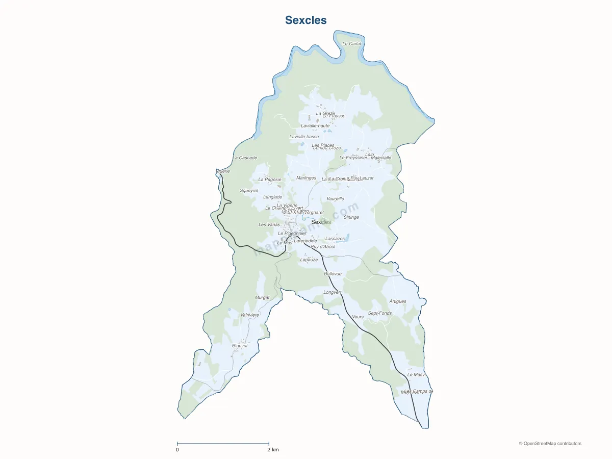 Carte de Sexcles à personnaliser