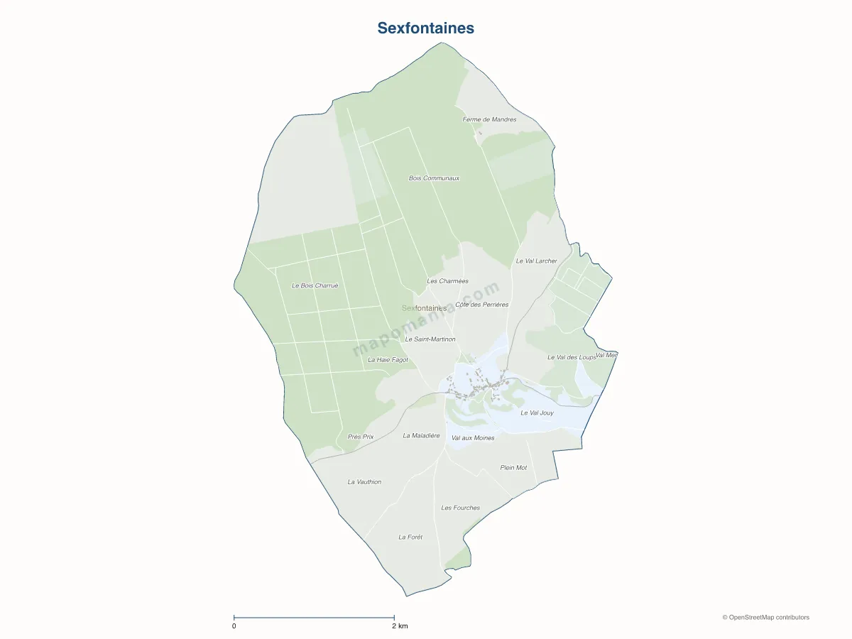 Carte de Sexfontaines à personnaliser