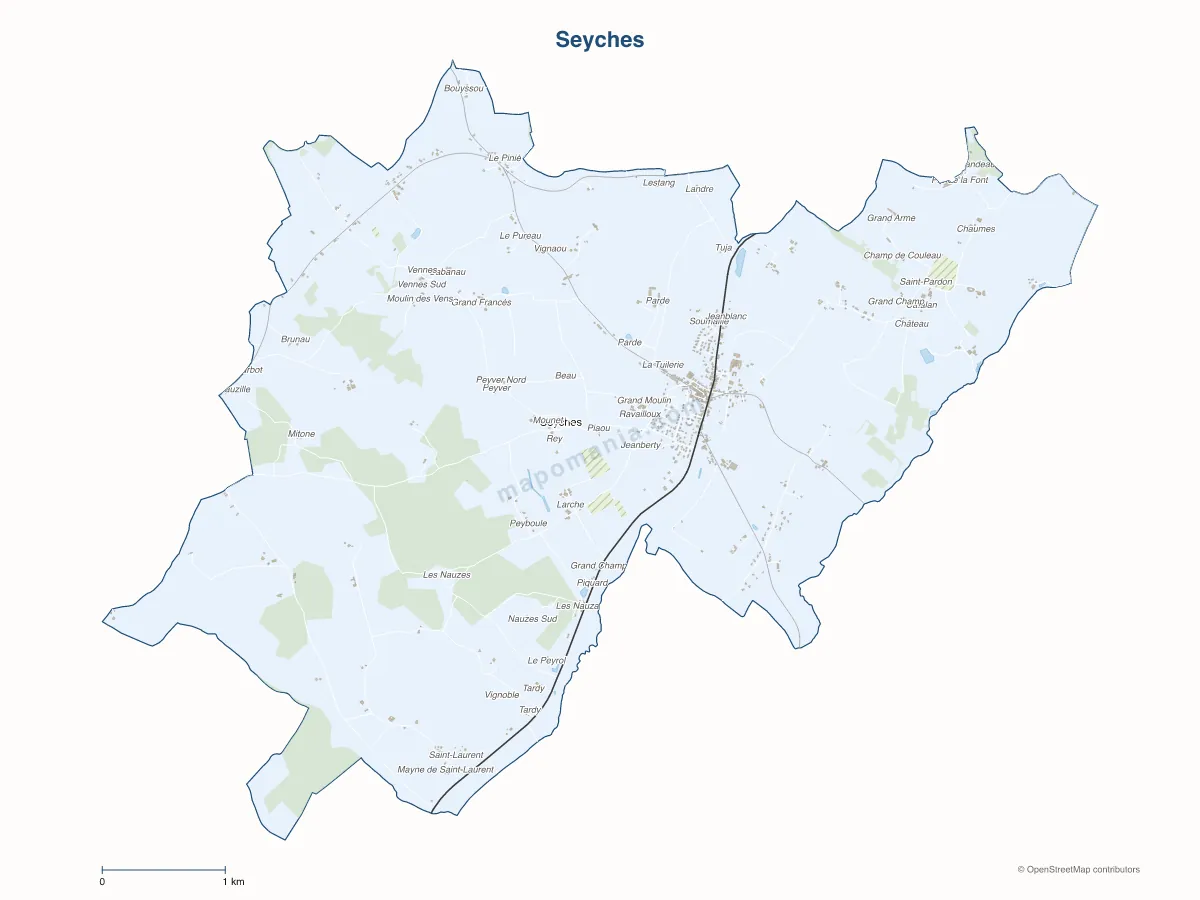 Carte de Seyches à personnaliser