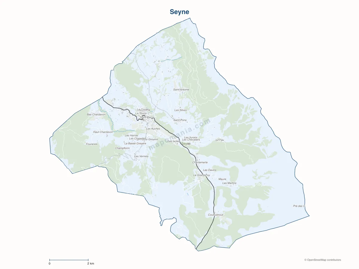 Carte de Seyne à personnaliser