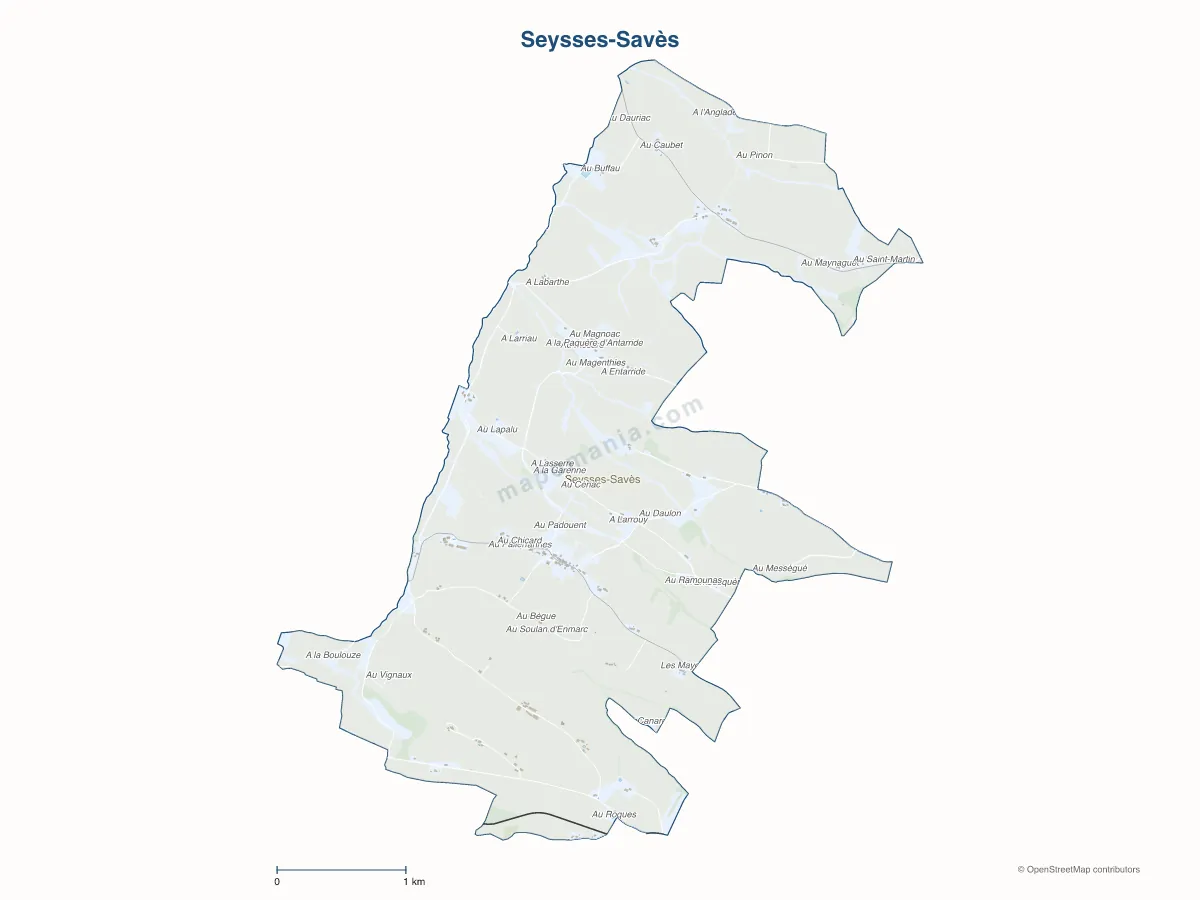 Carte de Seysses-Savès à personnaliser