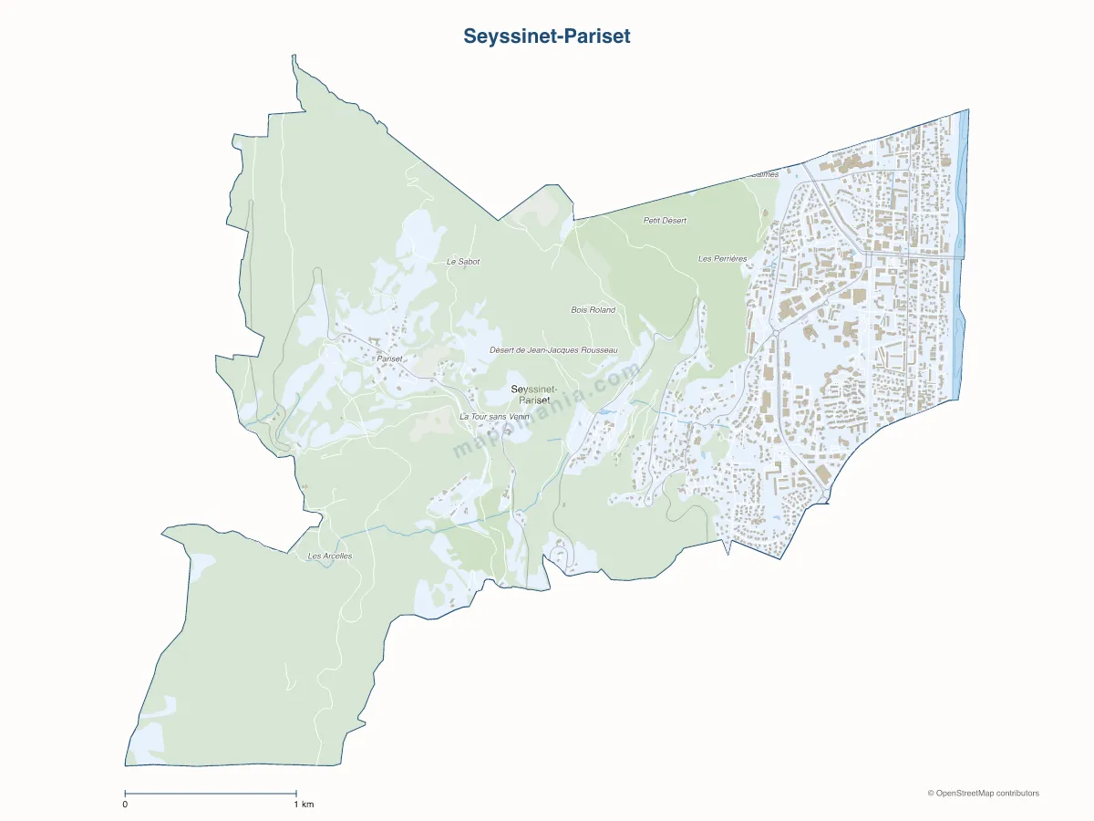 Carte de Seyssinet-Pariset à personnaliser