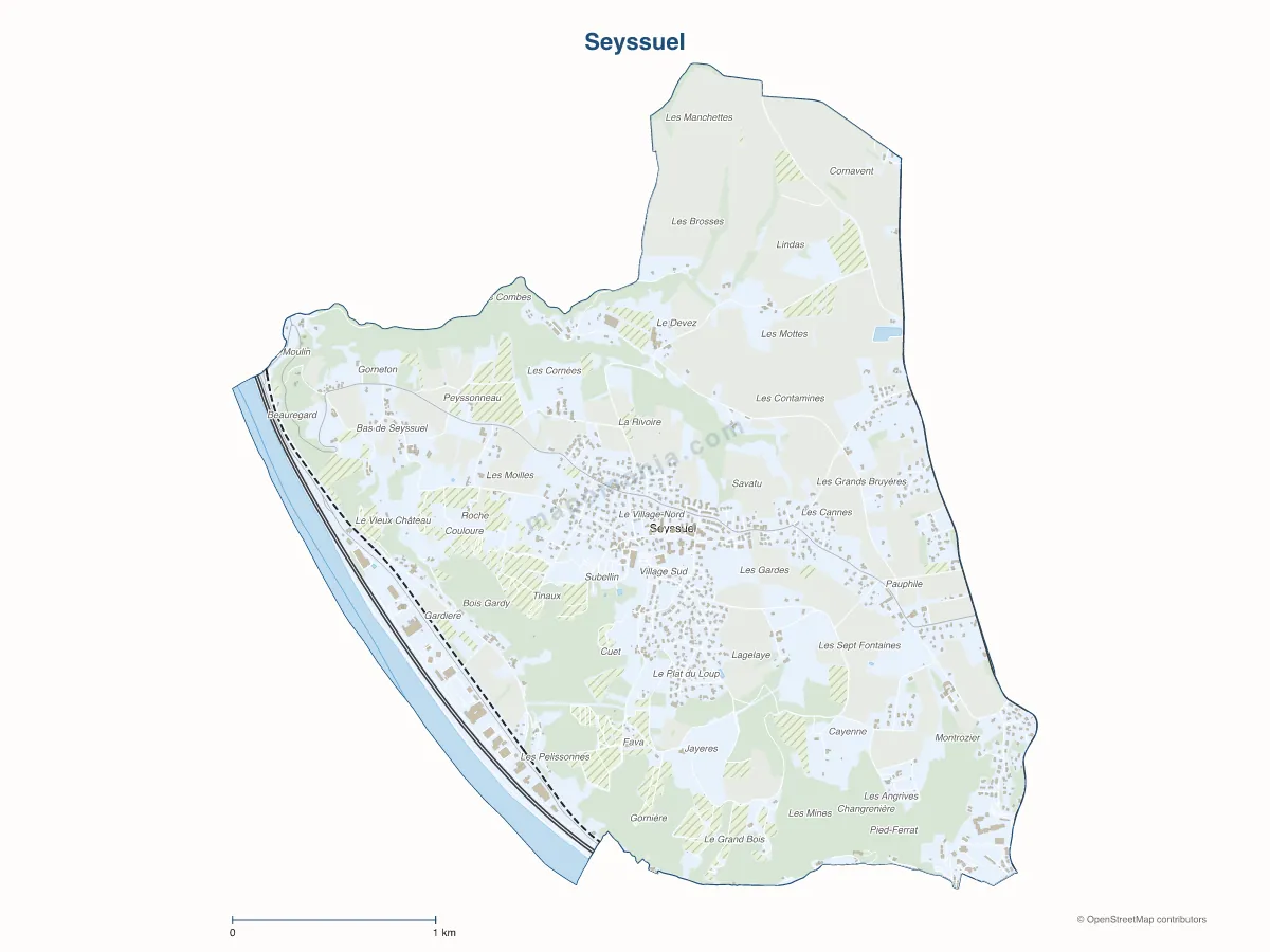 Carte de Seyssuel à personnaliser
