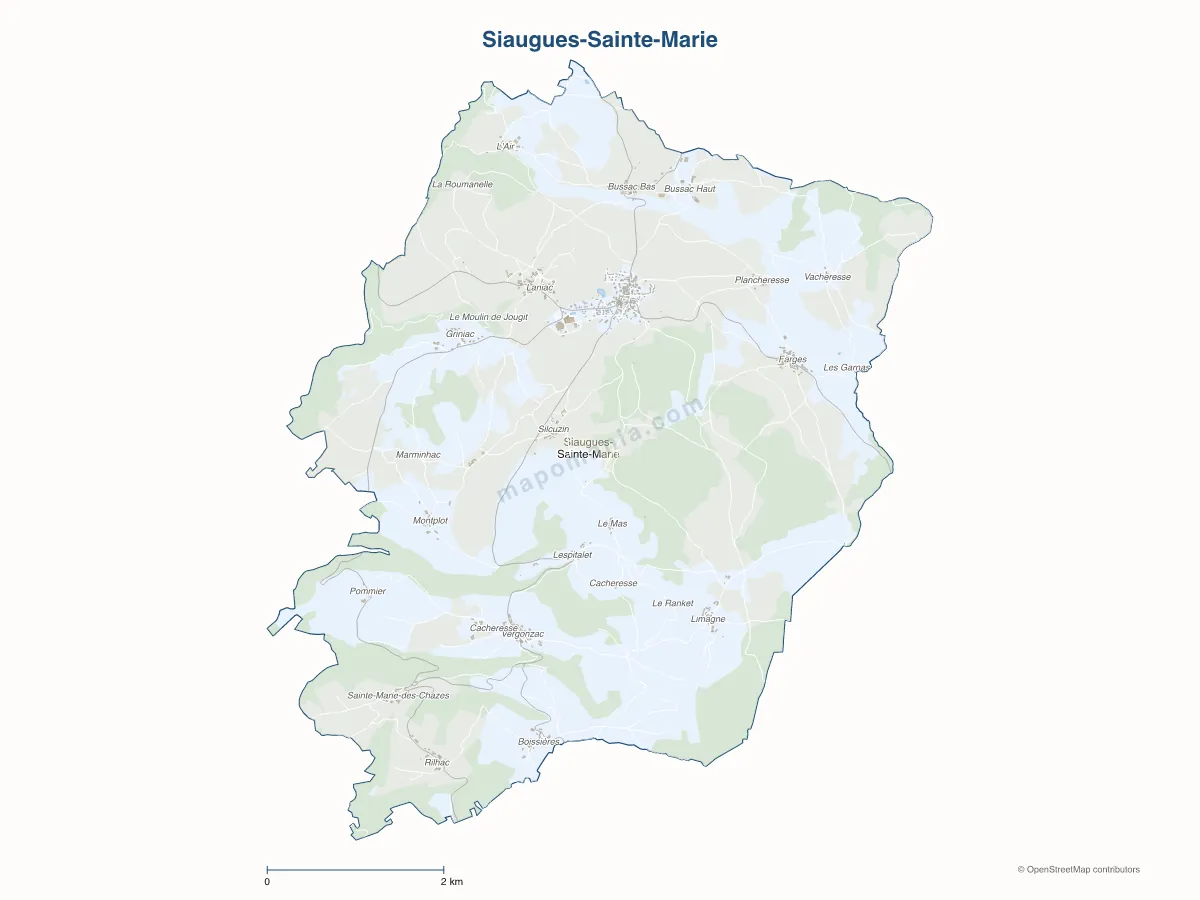 Carte de Siaugues-Sainte-Marie à personnaliser
