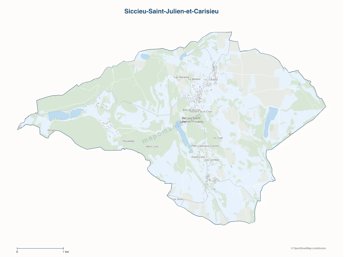 Carte de Siccieu-Saint-Julien-et-Carisieu à personnaliser