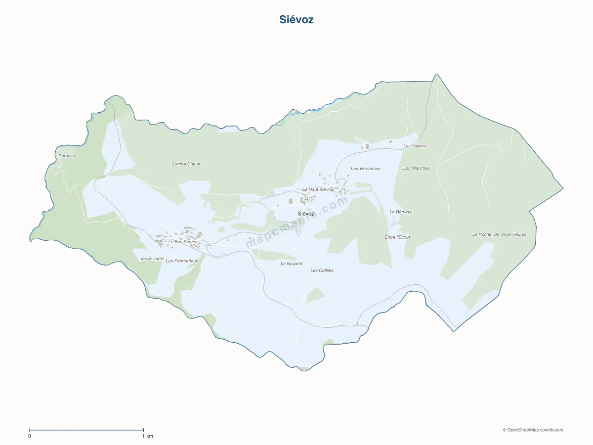 Carte de Siévoz à personnaliser