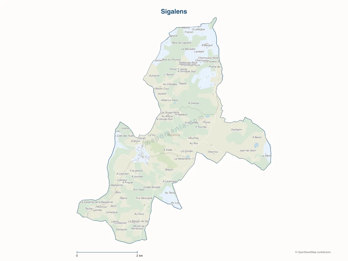 Carte de Sigalens à personnaliser