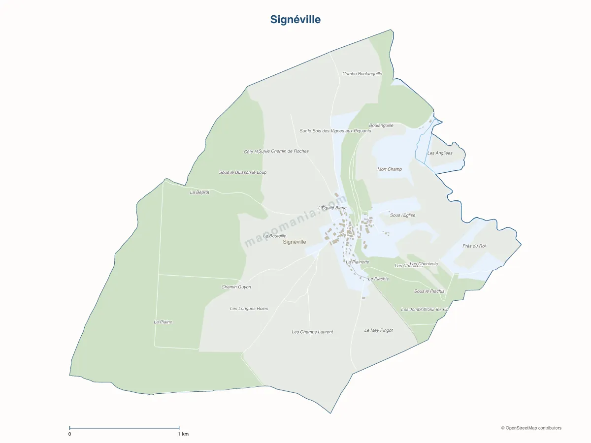 Carte de Signéville à personnaliser