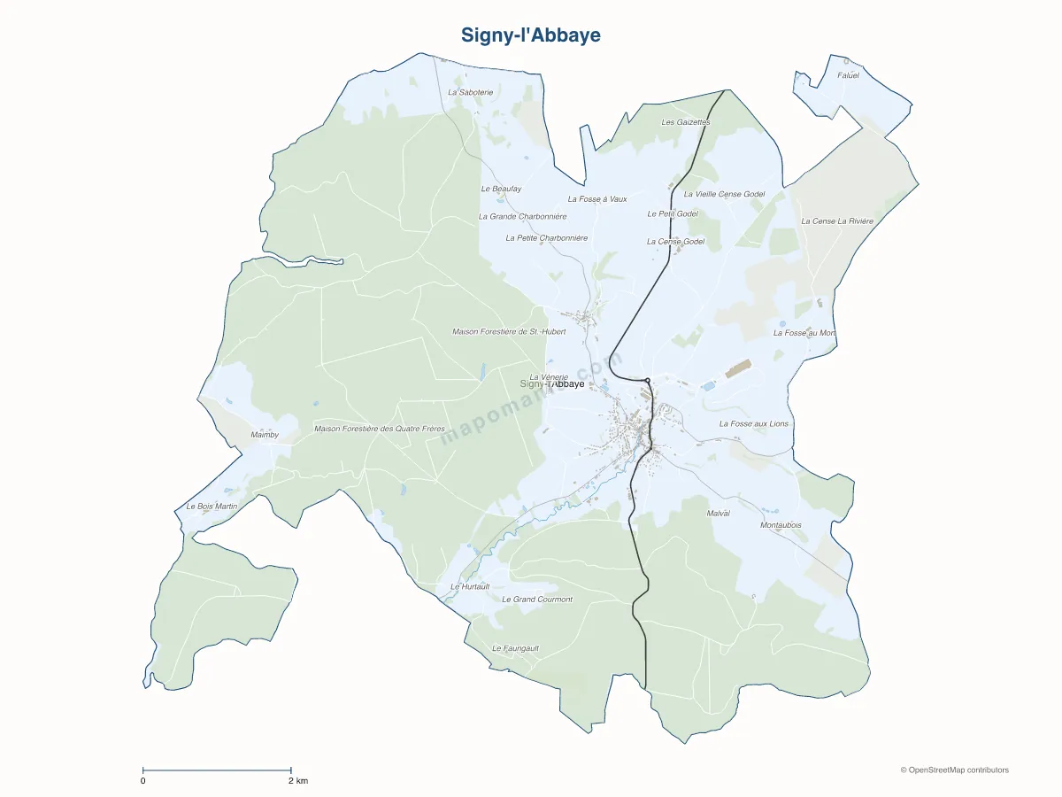 Carte de Signy-l'Abbaye à personnaliser