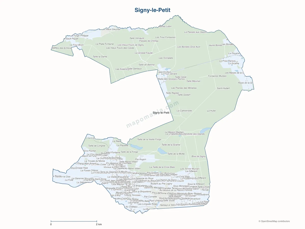 Carte de Signy-le-Petit à personnaliser