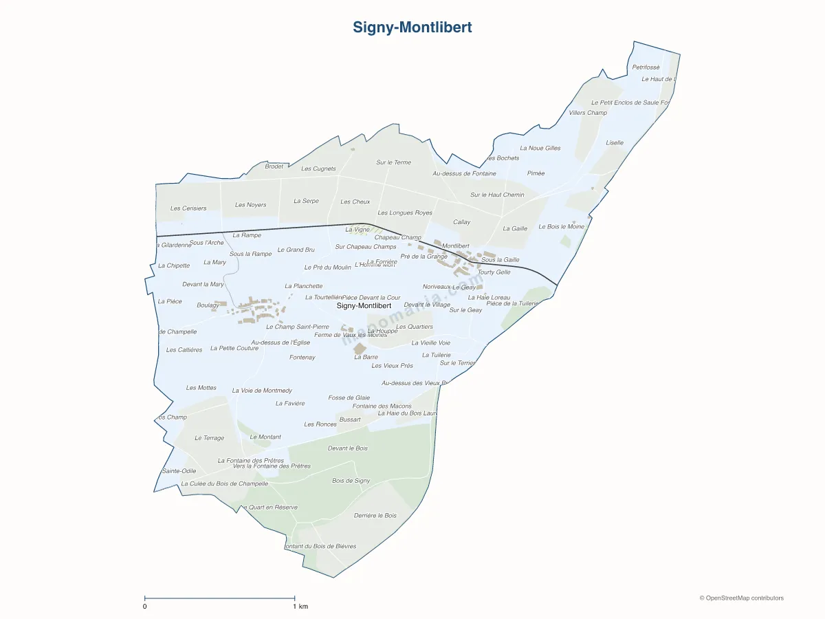 Carte de Signy-Montlibert à personnaliser