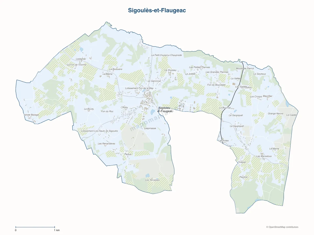 Carte de Sigoulès-et-Flaugeac à personnaliser